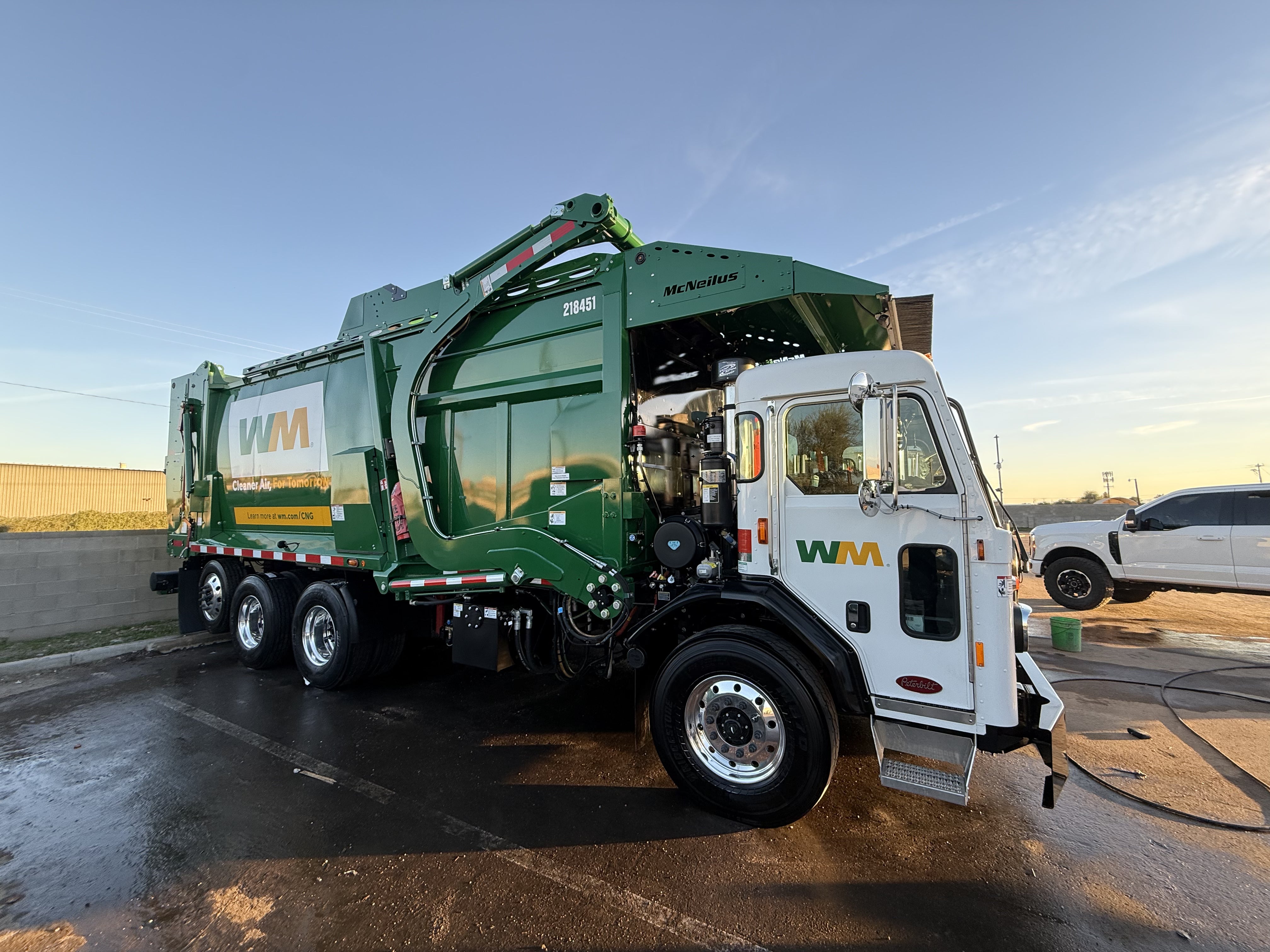 Two-step exterior fleet wash process