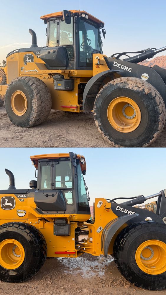 Before and after John Deere heavy equipment washing