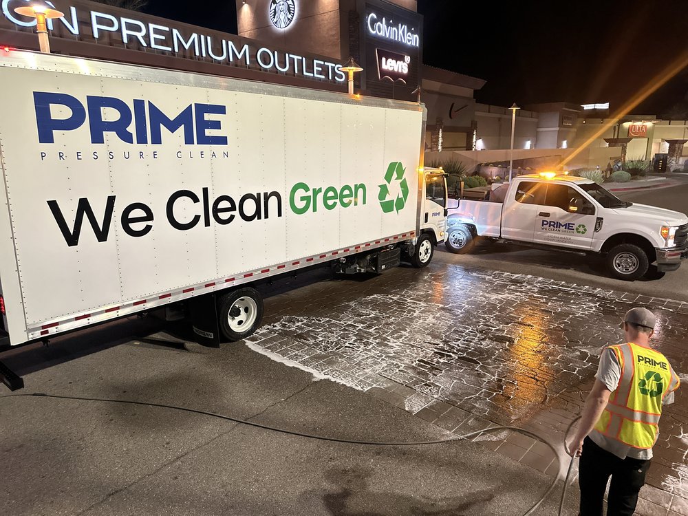Prime Pressure Clean truck on location at Las Vegas Premium Outlets