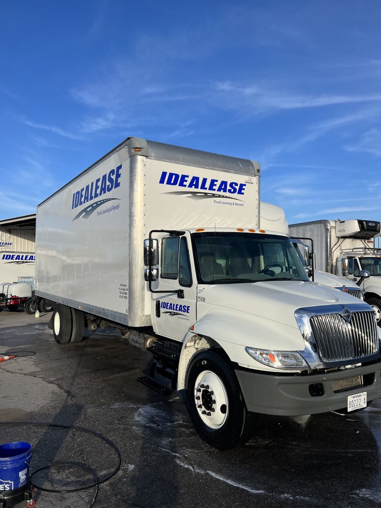 Idealease box truck freshly washed fleet service